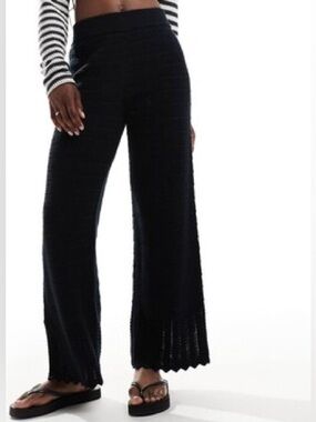 Abercrombie Crochet Wide-Leg Knit Pants